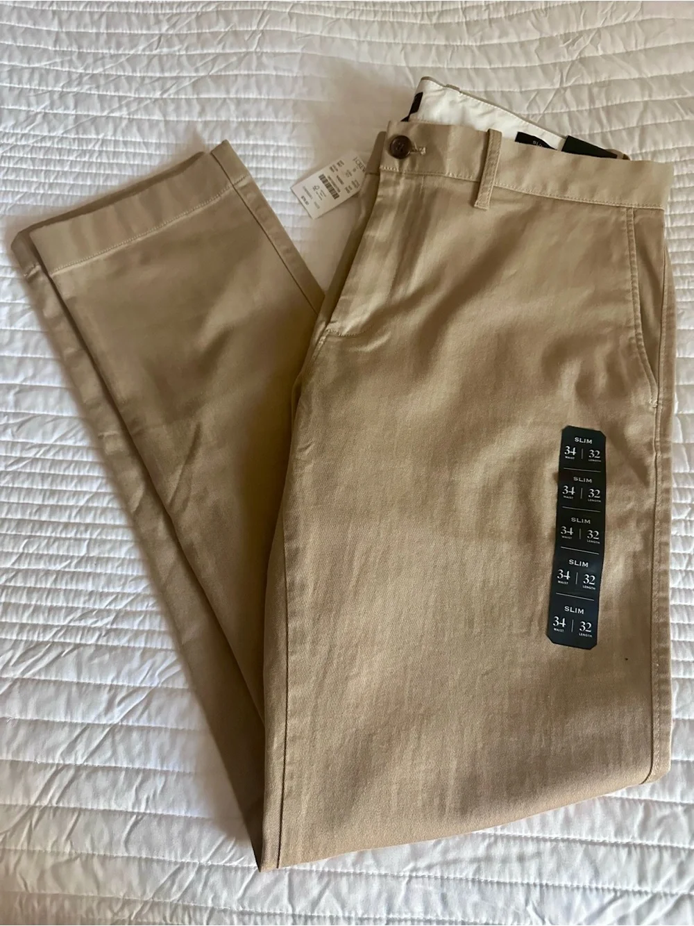 J. Crew Men's Flex Slim Chino Pants - Khaki Size W34 L32